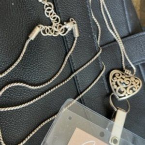 Heart Badge Clip Necklace